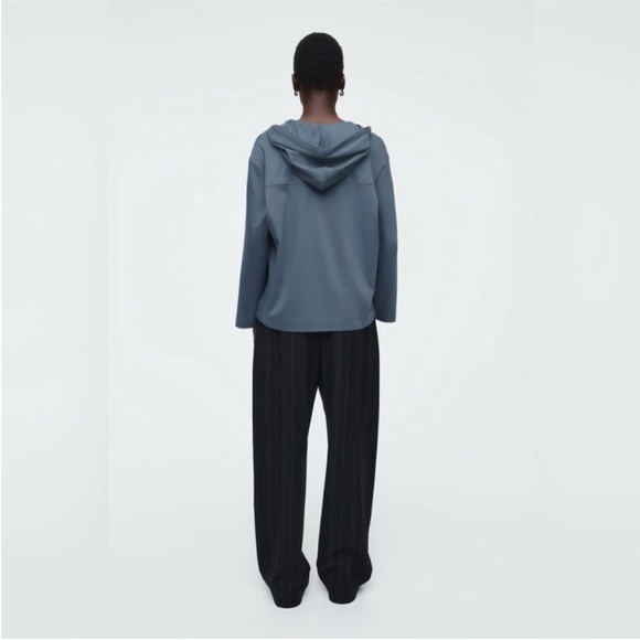 COS Buttoned Lightweight Jersey Hoodie - Picture 3 of 7